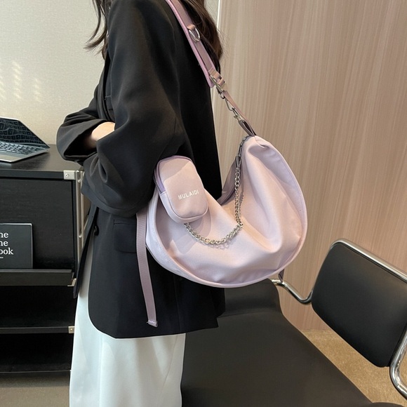 Canvas bag versatile casual large capacity shoulder bag dumpling bag - Picture 5 of 5